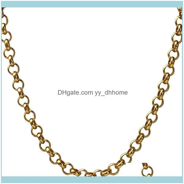 Zincir Kolye kolyeler Jewelrychains 7mm Belcher Zincir Kolye Erkekler 316L Paslanmaz Çelik Altın Rolo Hippi Hip Hop Takı 22in Babalar