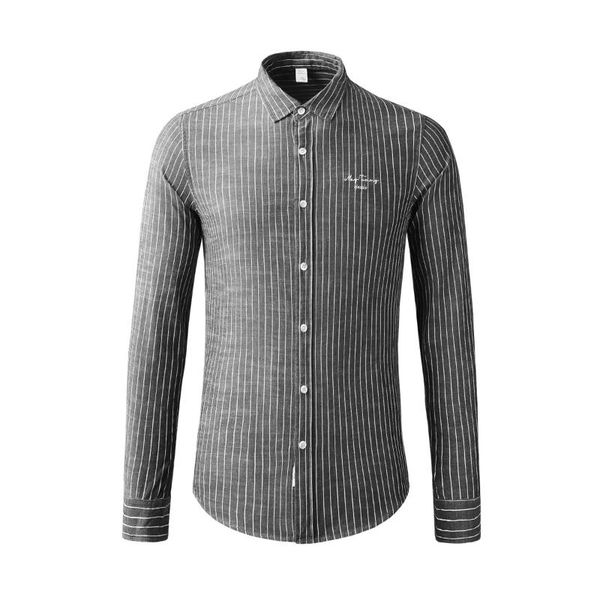 

men's casual shirts 100% cotton male long sleeve embroidery mens dress fashion slim fit stripe man 3xl, White;black
