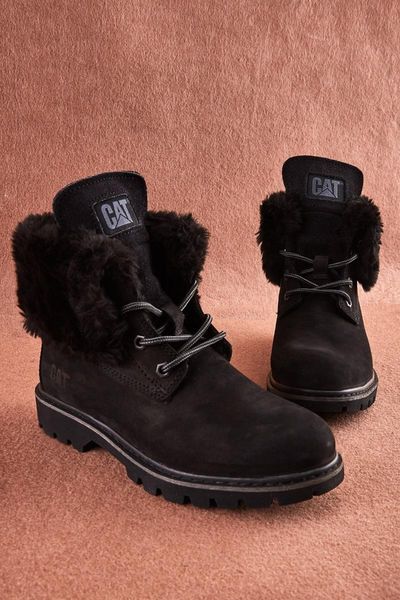 

boots cat utah fur black nubuck leather women boots,women's shoes,shoes shoes, women's winter high shoes 2021