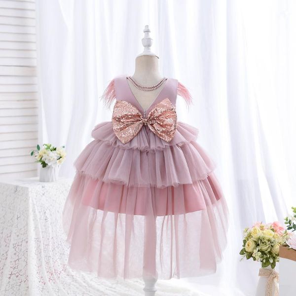 

girl's dresses baby short sleeve bow dress beaded infants girls fashion christmas clothes tulle prom easter thanksgiving day wear, Red;yellow