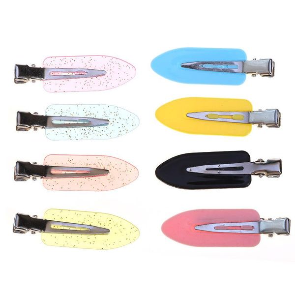 

traceless candy color hair clips hairdressing make up hairpin small leaf duckbill clip transparent girl child jewelry accessories, Golden;silver