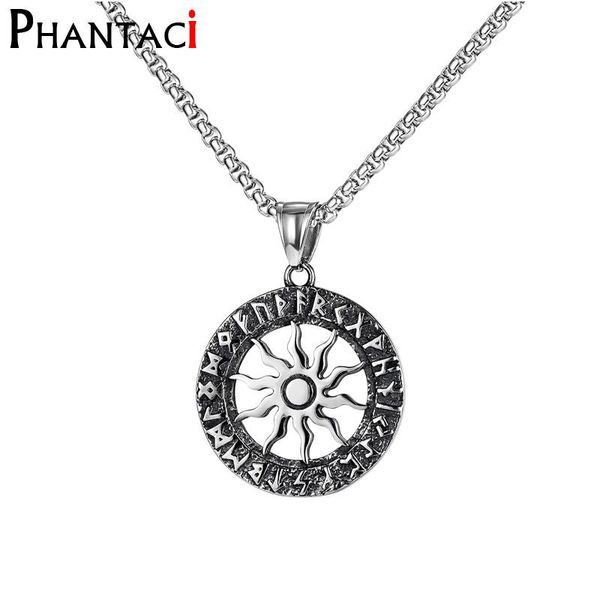 

pendant necklaces 316l stainless steel sun necklaces&pendants for men women punk hiphop rock titanium chain necklace couples je, Silver