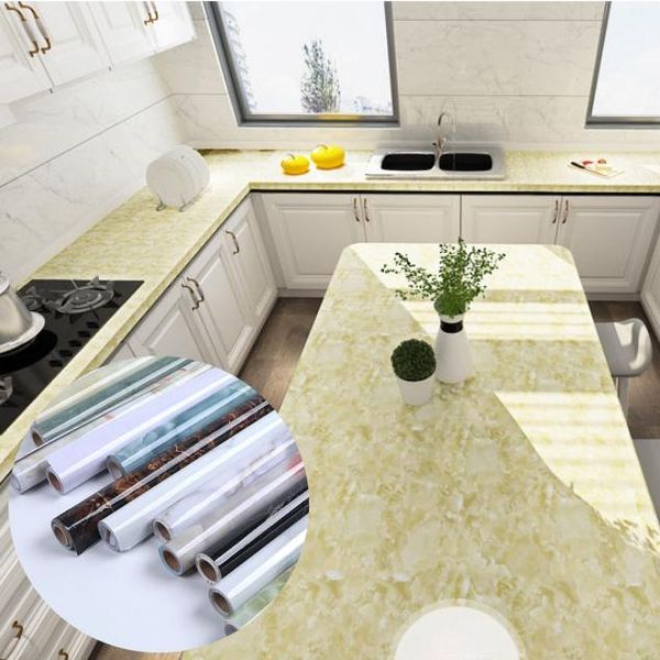 

wall stickers marble pattern for kitchen oil and waterproof high temperature resistant bar decoration