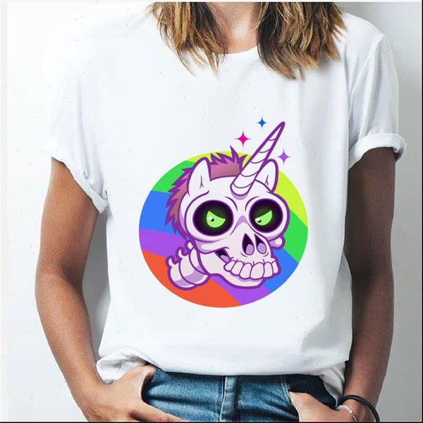 

womens t shirt rainbow unicorn t shirt harajuku kawaii ulzzang white shirt basic short sleeved women tumblr costume tshirt