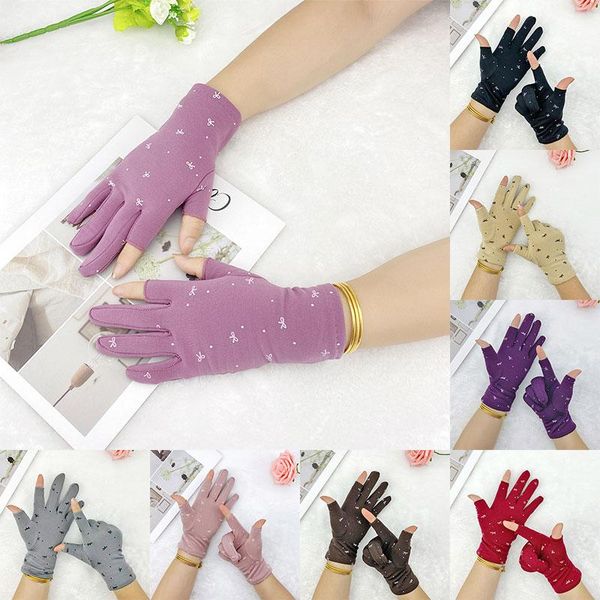 

five fingers gloves fashion multicolor warm in autumn and winter reveal two cycling driving practical durable gloves., Blue;gray