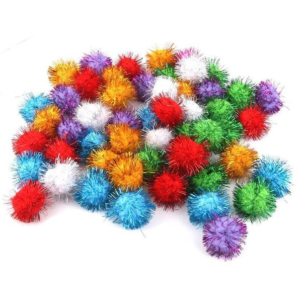 

cat toys -70 piece 3.5cm glittering tinsel springs pompons balls toy