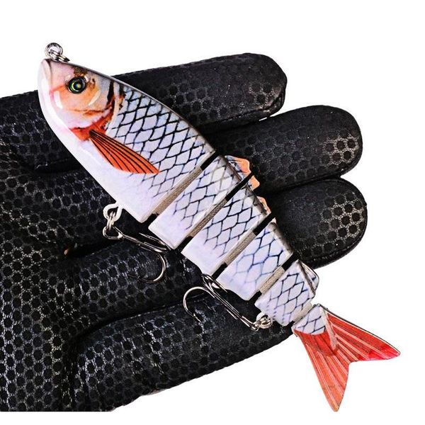 

realistic multi-jointed 3d fish six segmented body fishing lure 12cm 18.5g s-shaped swimming lipless laser mus jllytw soif
