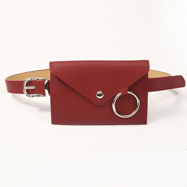 

fashion fanny pack women belt bag leather waist bag fashion womens pure color ring pu messenger shoulder chest pochete homem q194#