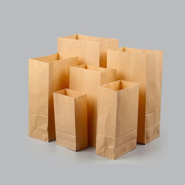 

gift wrap 50pcs kraft paper bakery bags candy treat sacks breakfast bag baked bread bag(21.5 x 12 7cm)