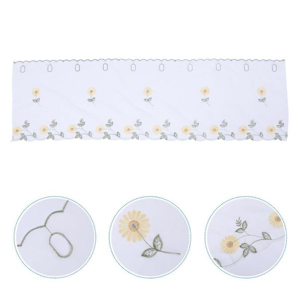 

curtain & drapes window short daisy flower half translucent for kitchen