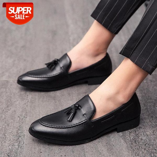 

new men tassel loafers pu leather formal shoes elegant dress shoe simple slip on man casual shoes footwear large size 48 47 46 #ym81
