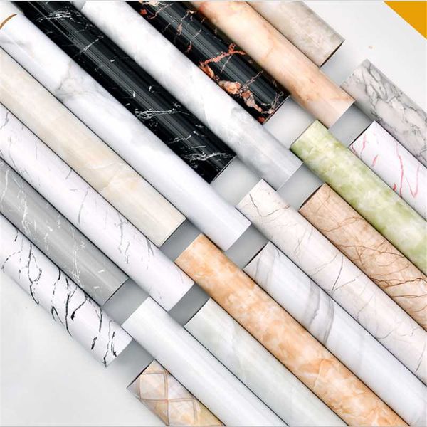 

wallpapers 40x300cm waterproof oil-proof marble wallpaper self adhesive bathroom kitchen counterhome improvement decor wall stickers