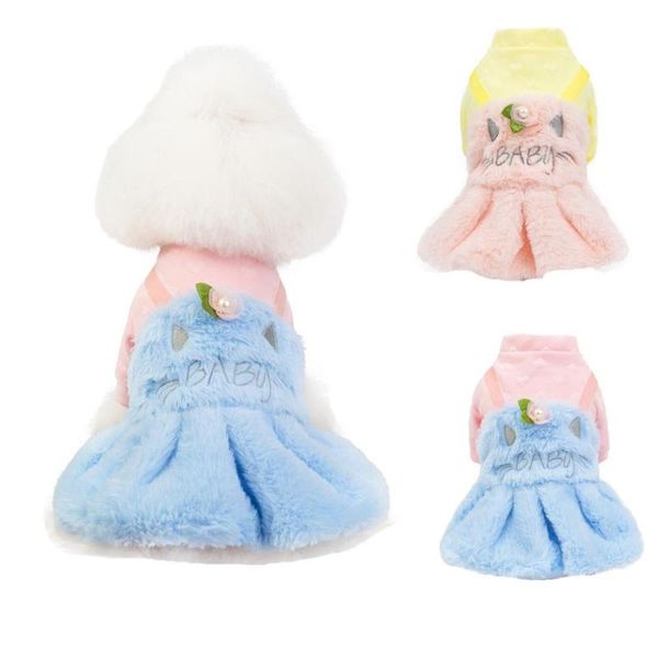 

dog apparel z33 winter dress cute puppy cats princess costume for chihuahua yorkshire pink warm pet coat jacket