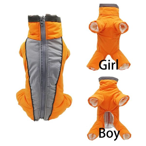 

dog winter work clothes warm and waterproof pet jumpsuit trousers men and women reflective puppy clothes puppies down jacket