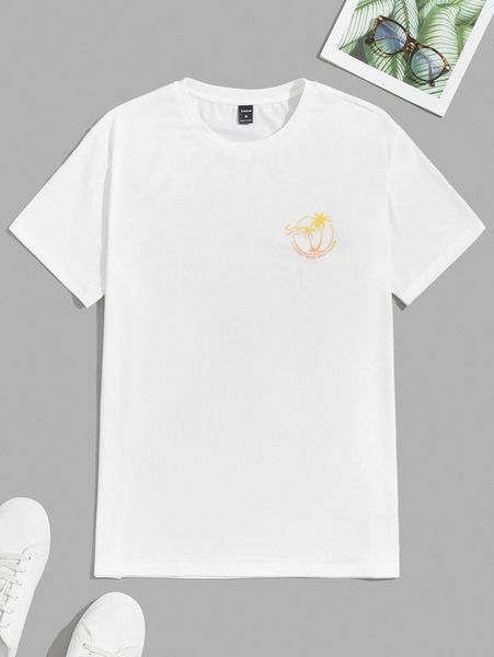 

men letter graphic crew neck tee t9dq#, White;black