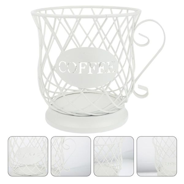 

coffee filters 1pc metal pod storage basket holder organizer (white)