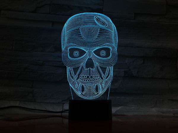 

led touch sensor lamp desk skull acrylic room 3d night light nightlight kids friends gift halloween holiday home party decoration