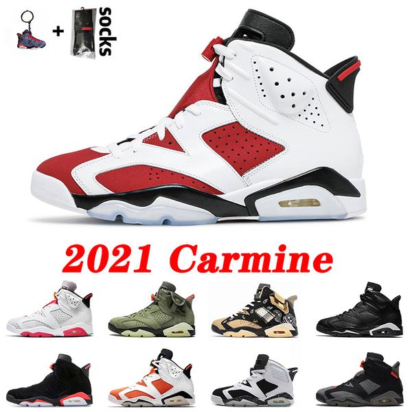 

2021 carmine 6s retro mens jumpman trainers basketball shoes 6 high cut cny alternate hare smoke grey womens designer sneakers sports, White;red