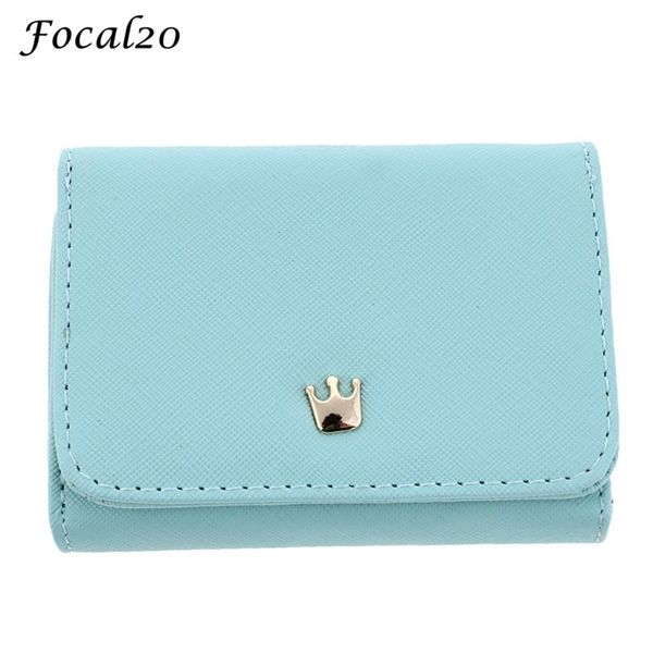 

coin purses focal20 pu leather solid color crown female purse zero wallet hasp square mini folding money card holder, Red;black