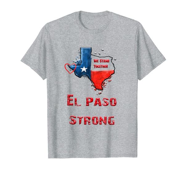 

el paso strong , texas map we stand together t-shirt, White;black