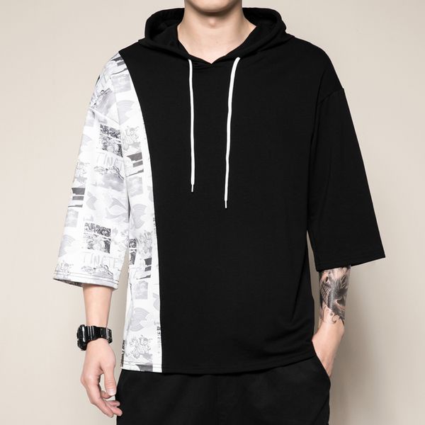 

men's with short sleeves man's hip hop summer shirt harajuku streetwear wiv7, White