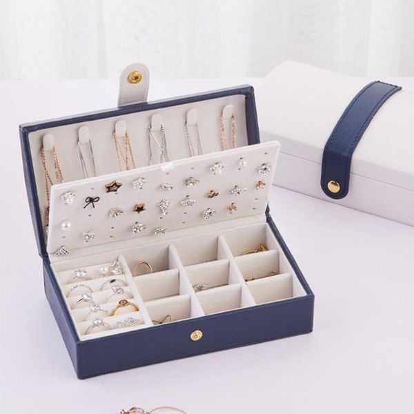 

storage bags portable jewelry box ring necklance ear braclet soft pu organizer for travel business trip