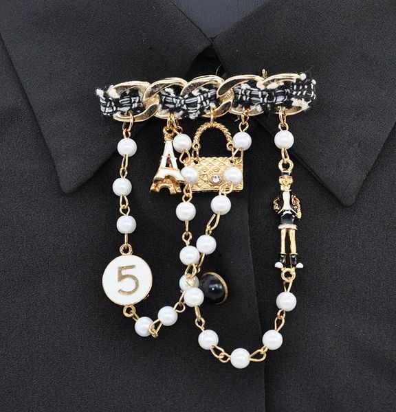 

cloth brooch brooch pearl bag ornaments coat accessories small fragrance, Gray