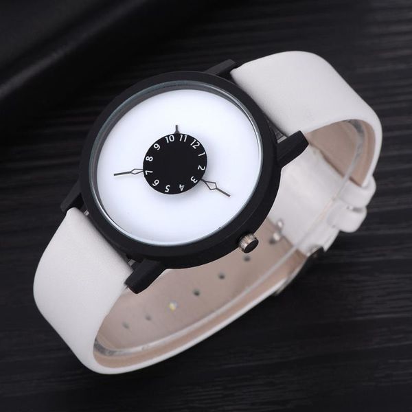 Armbanduhren Einfache Sportuhren für Männer Luxus Top Marke Mode Quarzuhr Mann Leder Weiß Armbanduhr Uhr Relogio