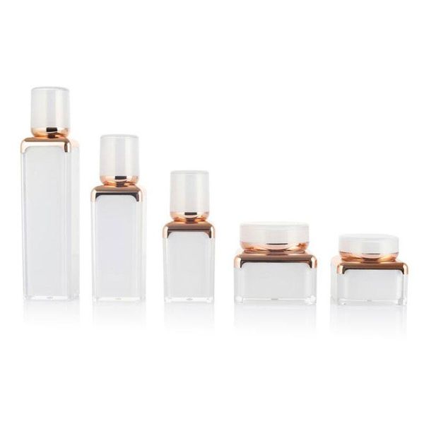 

storage bottles & jars acrylic cosmetic suit 15 30 50ml lotion bottle glass emulsion containers 50g cream jar refillable makeup tool 10pcs