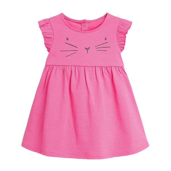 

girl's dresses little maven girls animal cat childrens dress 2021 summer short sleeved princess, Red;yellow