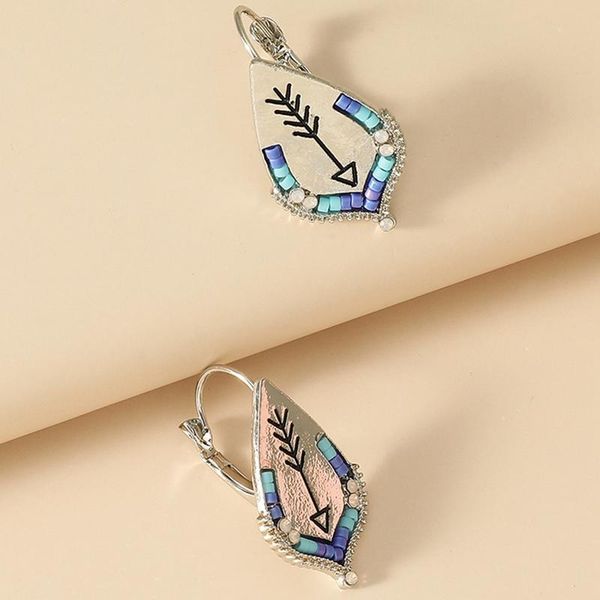 

hoop & huggie creative oil drop pattern earrings for women personality geometric fashion party jewelry accessories, Golden;silver