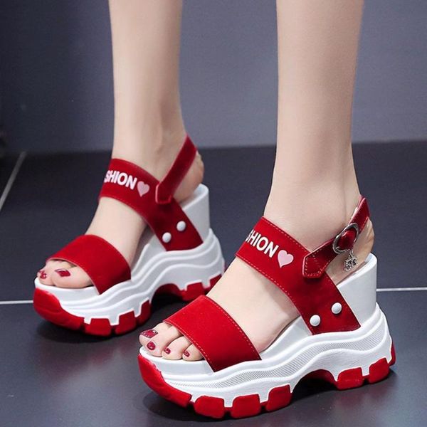 

dress shoes brand for dropship patchwork leisure sneaker extreme high heels summer wedges platform sandals woman, Black