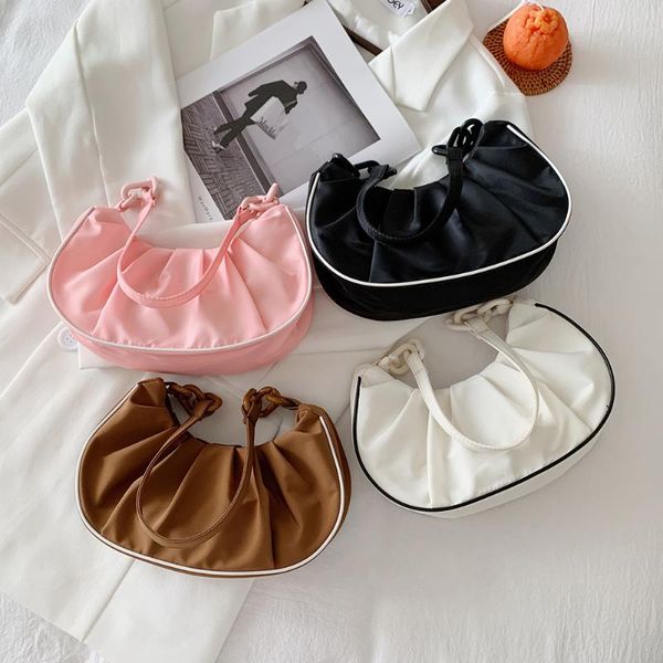 

evening bags fashion women pleated solid color shoulder underarm bag casual ladies small hobos handbag purse elegant female travel square