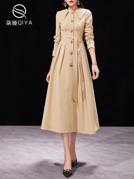 

women's trench coats light camel windbreaker coat women's spring and autumn temperament british style, slim waist, versatile long c, Tan;black