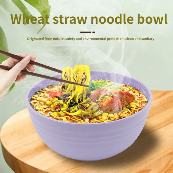 

bowls grade creative japanese heat insulation wheat straw instant noodles bowl student dormitory household tableware set