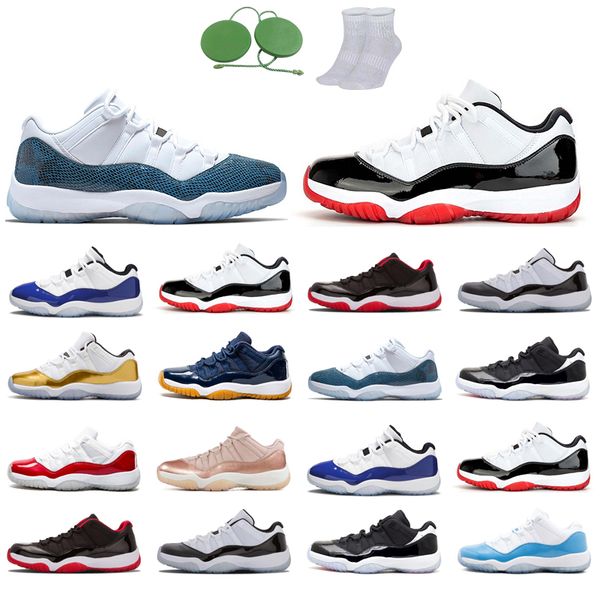 

11s low man basketball shoes fashion bred concord infrared university blue varsity red rose gold white closing ceremony navy gum snakeskin l
