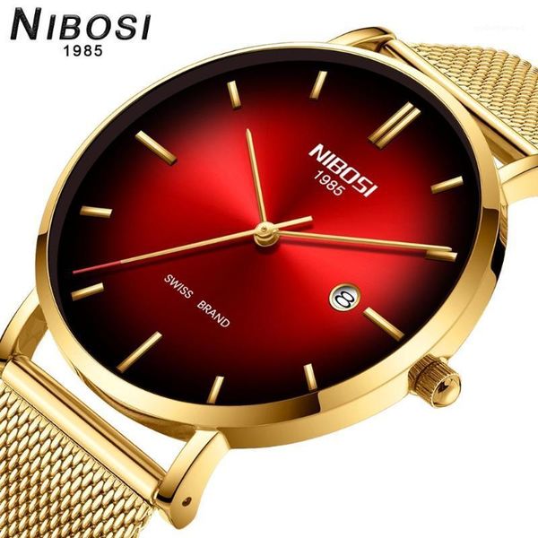 

men quartz watch mesh belt ultra thin clock men's watches gold causal simple wristwatch waterproof relogio masculino wristwatches, Slivery;brown