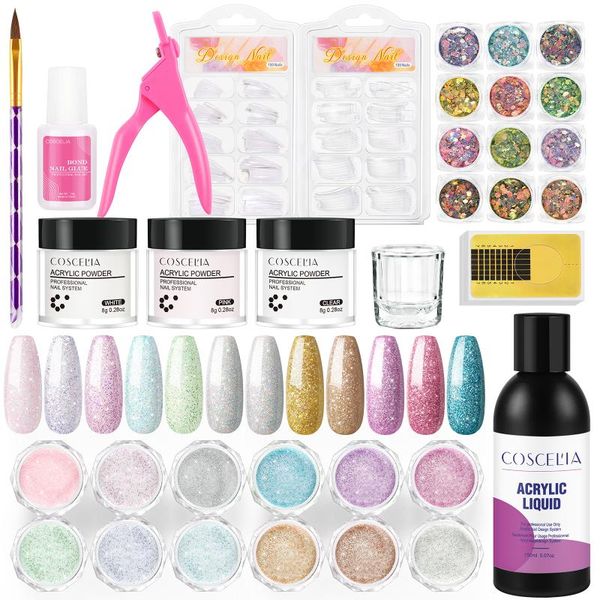 

nail art kits coscelia acrylic set full manicure kit with glitter nails decoration liquid all for tools