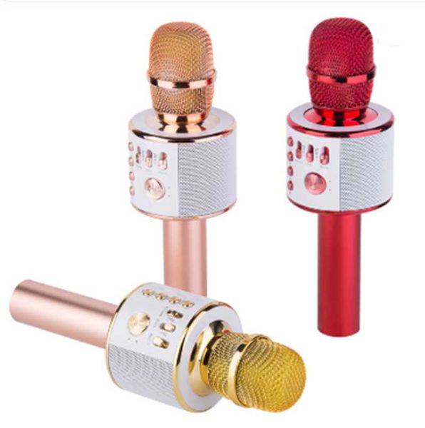 

3-in-1 portable ktv blue tooth singing condenser wsq37 karoke microphone