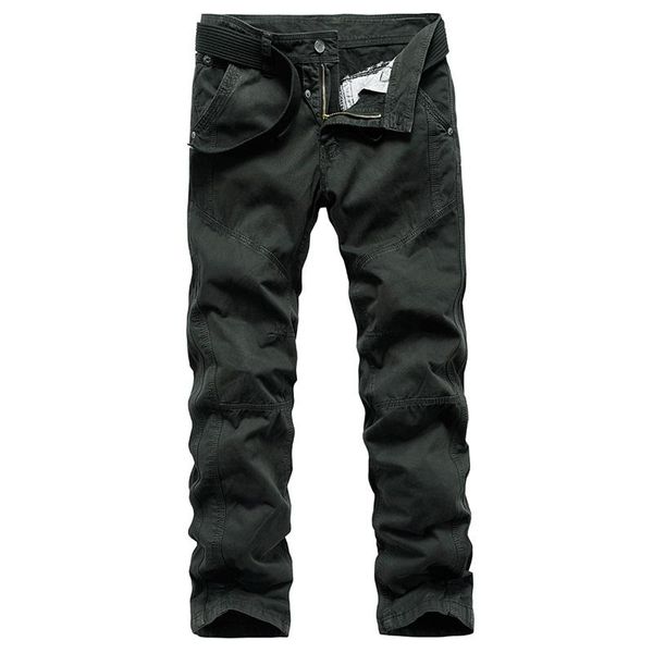 

men's pants classic cargo multi pocket baggy hommes casual men work zipper male long trousers cotton pant 52, Black