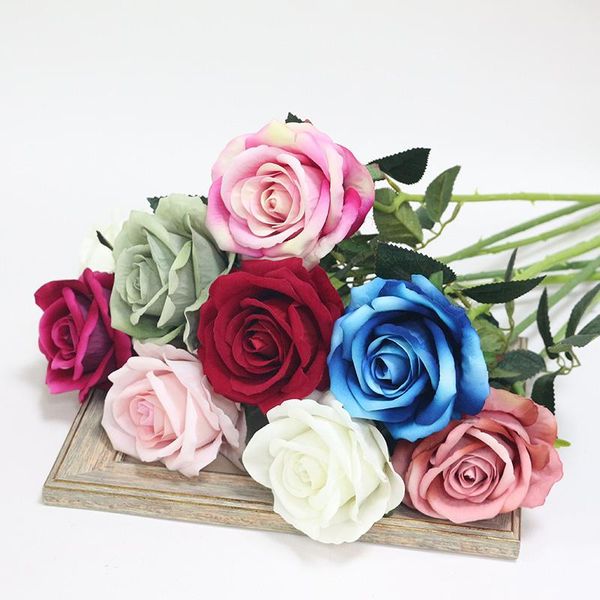 

flone artificial flannel rose flower branch fake flowers spring decoration display flower wedding home decoration