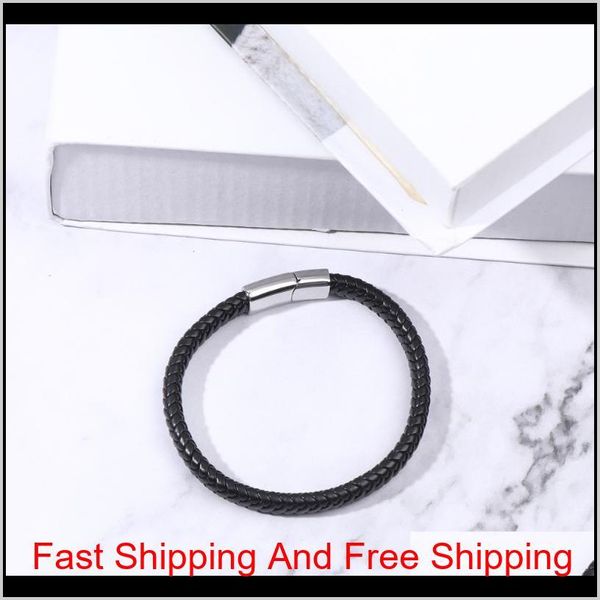 

braclet (black) bracelet simple woven rope leather titanium steel man bracelet leather movif 1fo83 3z0il, Silver