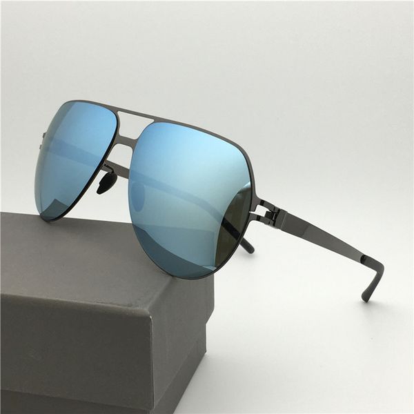 

new mykita beppo sunglasses popular pilot frame glasses with mirror lens ultra light frame uv400 protection with original box, White;black