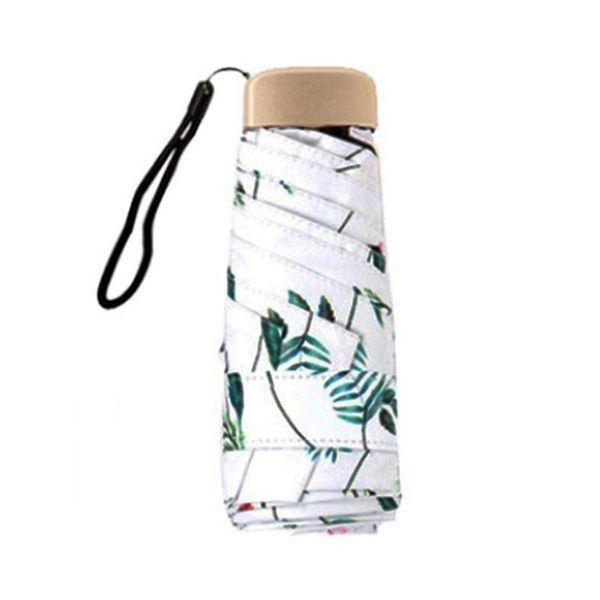 

umbrellas ultra-light sun umbrella sunshade, mini flat five fold umbrella, dual usage sunscreen pocket for backpack or purse