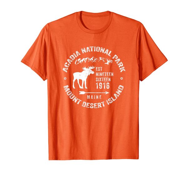 

acadia national park me mount desert island souvenir novelty t-shirt, White;black