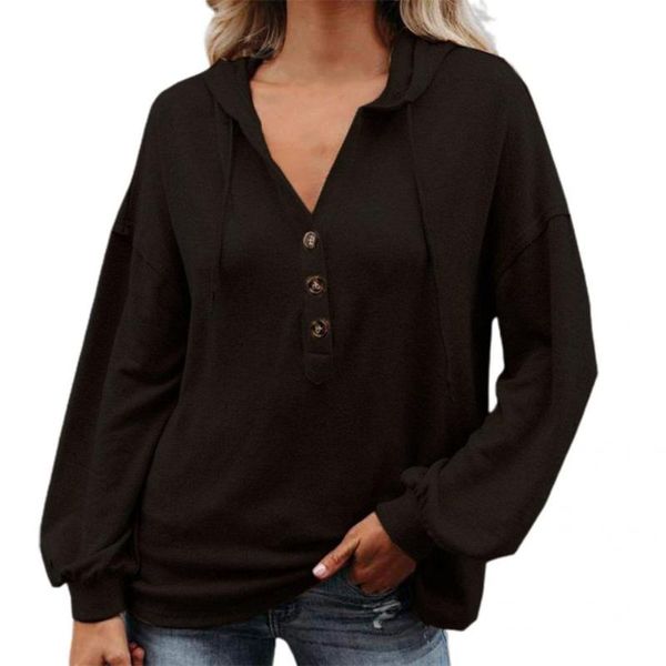 

women's hoodies & sweatshirts all match fashion pure color women hooded sweatshirt loose for daily wear, Black