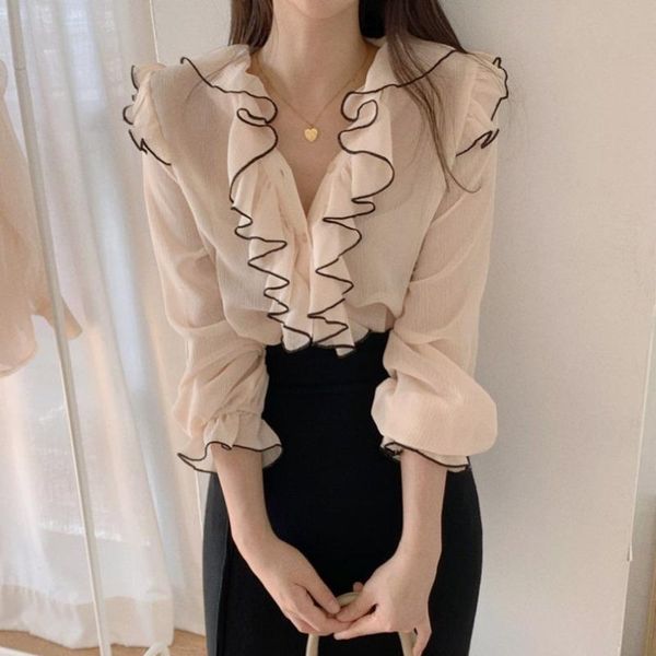 

women's blouses & shirts shirt design, light mature wind, early autumn super fairy, thin, gentle and western chiffon blouse, White