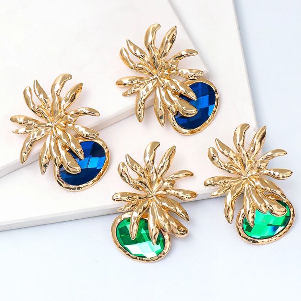 

luxury golden metal dangle earrings inlaid with crystals statement rhinestone drop earring for women fashion jewelry, Silver