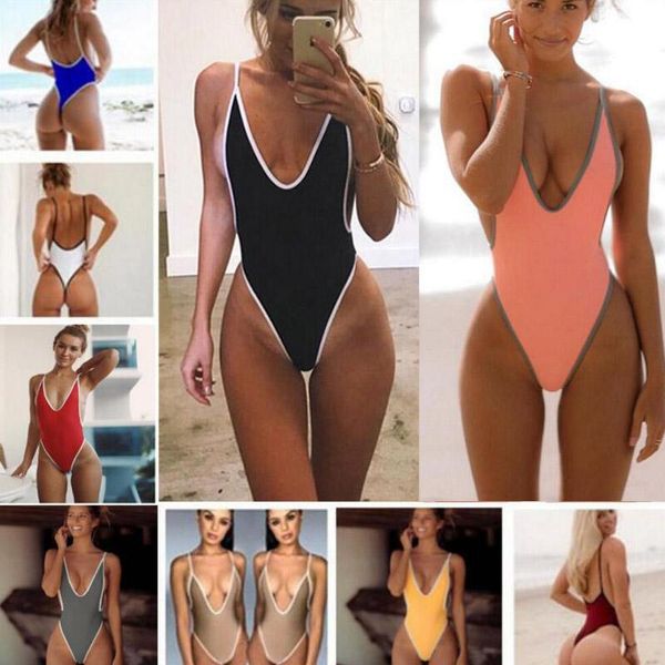 

women's swimwear est one piece swimsuit 2021 women high waist bathing suit bodysuit feminina biquini brazilian backless bikini, White;black