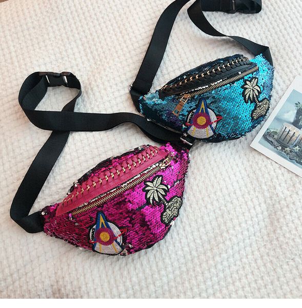 

fanny pack bum bag women waist belt pouch travel holiday money wallet sequin